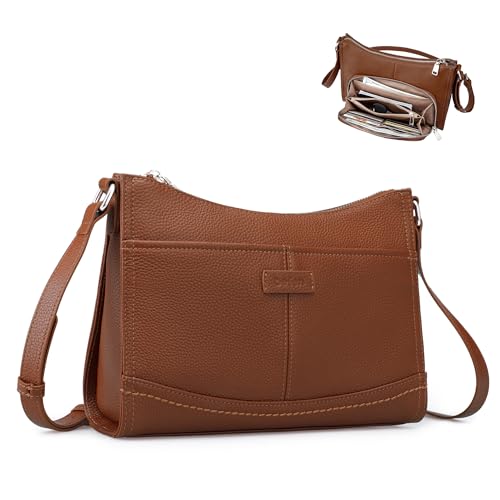 Image of befen Genuine Leather Crossbody Purses for Women, Women's Small Crossbody Shoulder Bag with Built in RFID Wallet