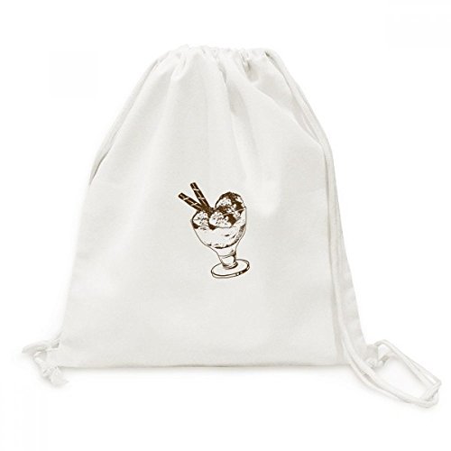 Sac à dos en toile marron souple avec cordon de serrage sac de sport léger