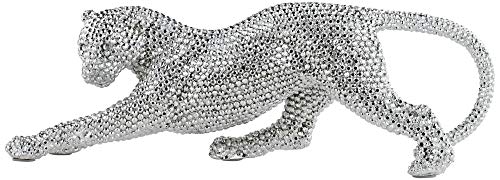 Studio 55D Silver Prowling Leopard 17 1/2" Wide Sculpture #TOP1