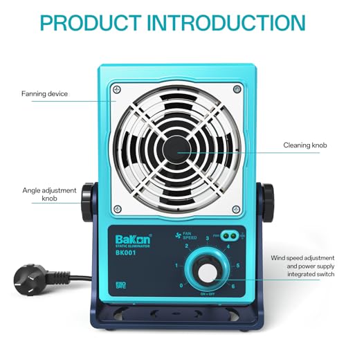 Image of BAKON BK001 Ion Blower, Eliminate Static Electricity, Positive and Negative Charge Generator, Neutralization of Ions, Electronic Production and Maintenance of Anti-Static