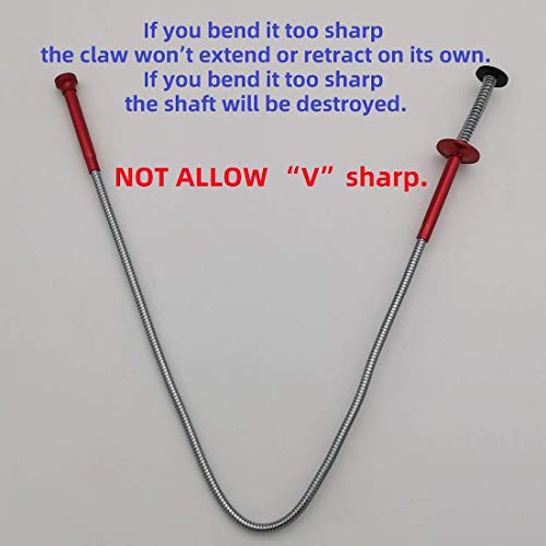 Flexible Claw Pickup Tool with Magnet,28", 2-in-1 Magnetic Pickup