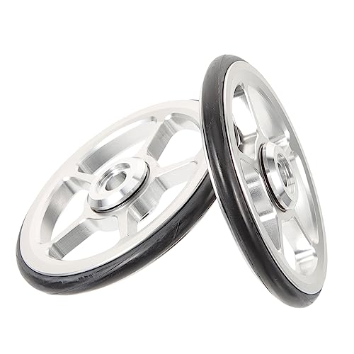 Toddmomy 2 Piezas Bicicleta Plegable Facil Pieza De Bicicleta Reemplazable Rueda De Bicicleta Plegable Volante De Ruedas De Extensión De Bicicleta Pedales Direccion Metal Silver