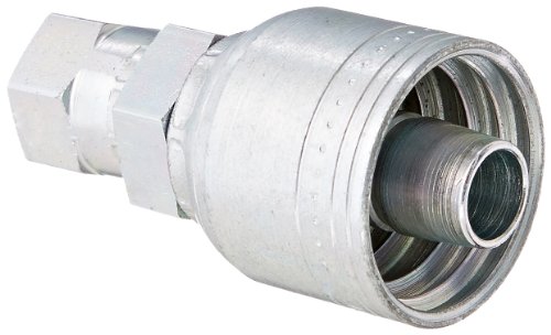 Image of Aeroquip 1AA6FJ8 Carbon Steel Global TTC (Thru the Cover) Crimp Hose Fitting Female JIC Swivel, Straight, 1 /2 inch Hose ID, Thread