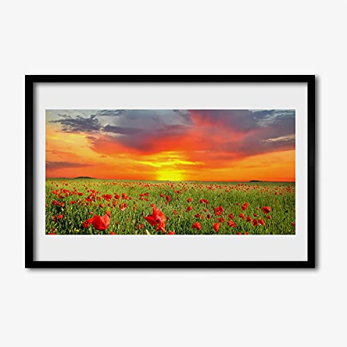 Affiche encadrée 60x40 cadre mdf mural salon chambre cuisine maki sun plant nature
