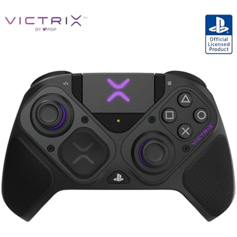 PDP Victrix Pro BFG Wireless Gaming Controller for Playstation 5 / PS5, PS4, PC, Modular Esports Gamepad, Remappable Buttons, Customizable Triggers/Paddles/D-Pad/Fightpad, PC App, Black Cover