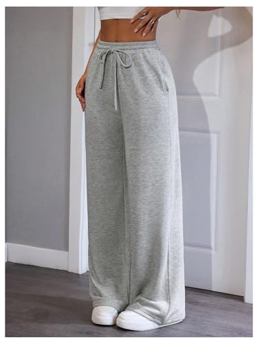 Women's Baggy Sweatpants Drawstring Waist Wide Leg Sweat Pants Sports Athletic Trousers Joggers2