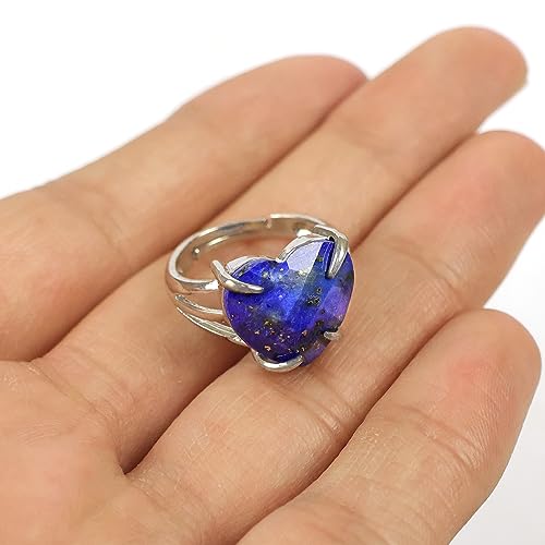 Image of Reiki Crystal Products Adjustable Rings, Amethyst, Black tourmaline, Goldstone brown, Green Jade, Lapis Lazuli, Opalite, Red Jasper, Rose Quartz, Tiger eye, Gemstone Ring
