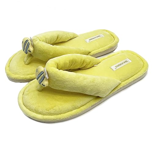 Women Home Thong Slippers with Cute Animal Indoor Memory Foam Flip-Flop