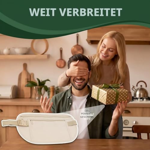 2 Stück Flache Bauchtasche Diebstahlsicher,Brustbeutel Damen,Geldgürtel Herren,Diebstahlsichere Tasche Damen,mit Geheimfach Money Belt,Bauchtasche Flach Unter Kleidung,für Reisen Handy Bargeld