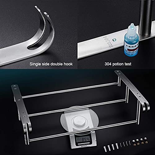 Bar à serviette salle de bain en acier inoxydable brossé multi-serviette