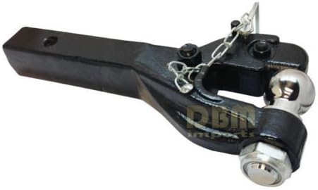 Combination Pintle Hook and 2" Ball Hitch, 2" Receiver Mount Extension Tow Adapter