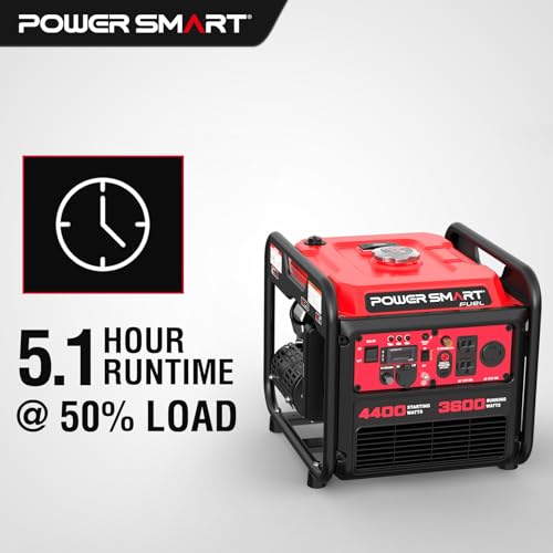 Image of PowerSmart 4400 Watt Portable Generator With Inverter Technology, Parallel Ready, 223cc 4-Stroke Engine, Gas Generator for Home Use, Emergency