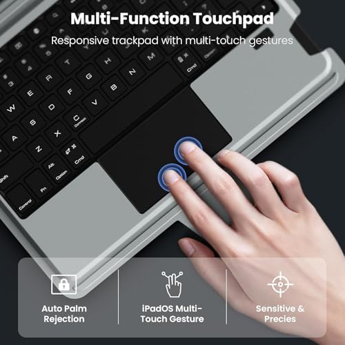 Image of Nilllkin Bumper Combo Backlit Keyboard Case for Apple iPad Air 11 inch (M3)(2025)[Magnetic Detachable] Keyboard Protective Case with Multi-Touch Trackpad & Wireless Pencil Holder