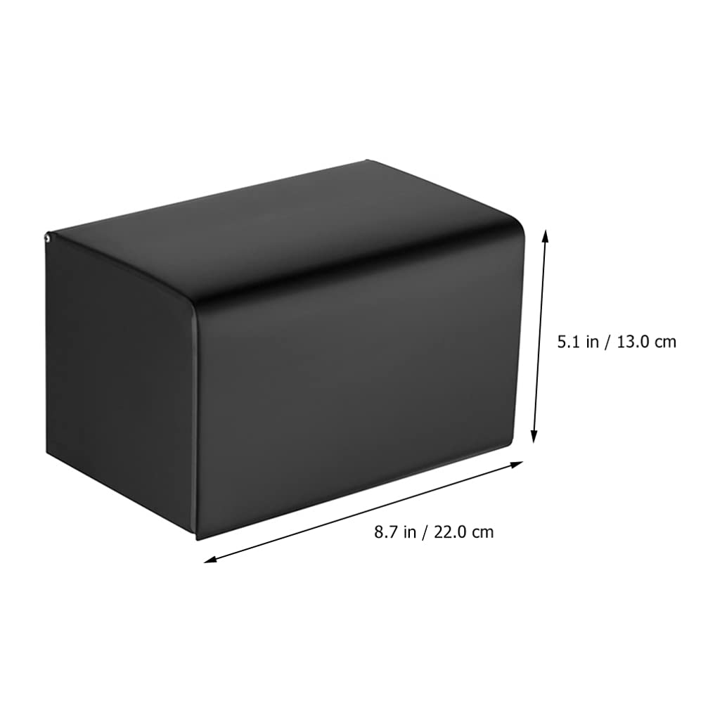 Cabilock Porta Fazzoletti Design Salvaspazio da Parete in Acciaio Inossidabile Nero Resistente alla Ruggine e Contenitore per Bagno