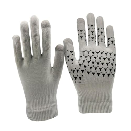 Yiju Sports Gloves for Men Women Touchscreen Lightweight Breathable Nonslip Biking Gloves Warm Mittens for Running Fishing Skating, Gray