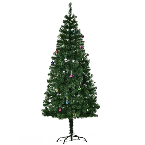 HOMCOM Árbol de Navidad 180cm con 48 Adornos Decorativos Verde
