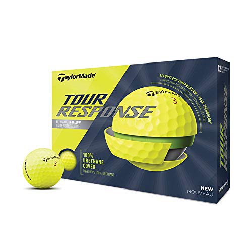 TaylorMade Tour Response - Pelota de golf, color amarillo, docena