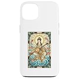 日本神話 音楽 女神弁財天 ステンドグラス スマホケース iPhone 13 用