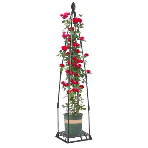 Enrejado de jardín remachado, enrejado para verduras, flores, patio, , marco de acero, soporte para plantas, metal, torre de marco resistente al óxido para patio, balcón, invernadero en maceta