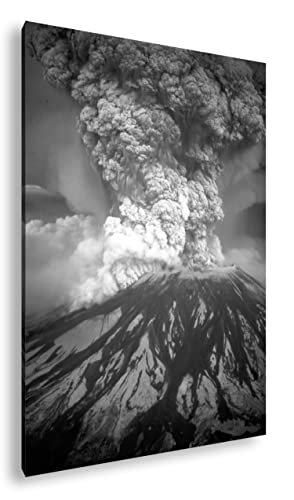 Éruption volcanique du Mount St Helens - Tableau noir et blanc deyoli 90x60 cm