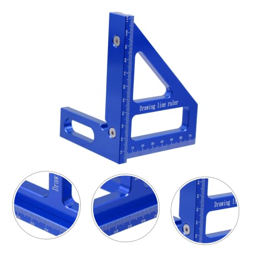 POPETPOP Multi-function 45° 90° Angle Measuring Tool and Triangle Ruler for Drawing Woodworking Measurement Blue - Image 7