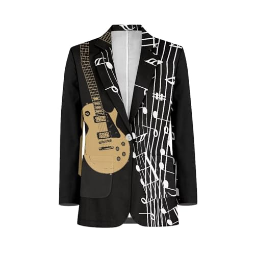 Gomyblomy One Button Blazer, Fashion Slim Fit Lapel Party Jacket for Men, Size XS-5XL