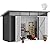 DWVO Storage Shed 9x4 FT for Bicycle, Functional Metal Tool Shelter Garden Storage Unit with Acrylic Windows, Secure Entry Lock, Water-Resistant Waste Enclosure for Outdoor Patio Garden(Dark Gray)