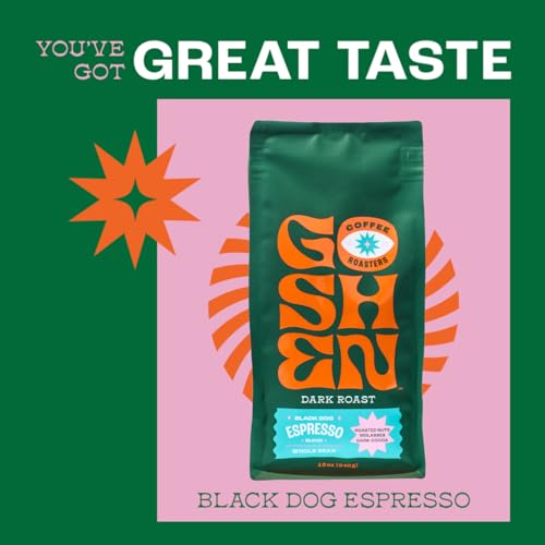 Image of Goshen Coffee Roasters Whole Bean Black Dog Espresso Blend | Dark Roast, Espresso or Brewed | Award-Winning, Natural and Washed | Roasted Nuts, Molasses, Dark Cocoa Flavors | 2 Lb Bag
