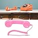 Retro Phone Handset, Handheld Cell Phone Receiver Radiation Proof Operation for Computers (Pink)