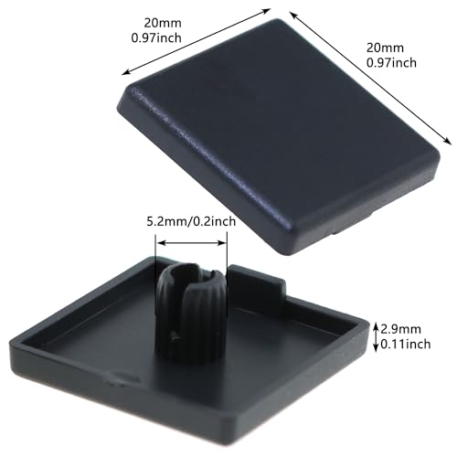 Image of 50PCS European Standard Nylon Single Hole Extruded End Cap Black Aluminium Profile End Cap Cover Suitable for 2020 European Standard Aluminium Profile and Kitchen and Wooden Floor