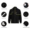 Halfword Windproof Jackets Men Windbreaker Softshell Zip Pockets Detachable Hood Outdoor Hiking Lightweight Waterproof Black XL #4