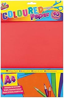 Art Box 40 Sheets A4 Coloured Paper, Assorted