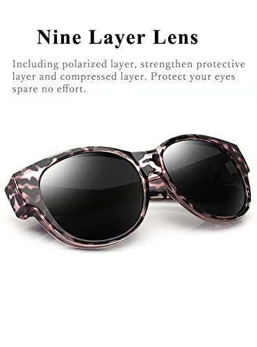 Polarized Sunglasses Fit Over Glasses Over Glasses Trendy Round Cat Eye and HD Wrap-around Sunglasses2