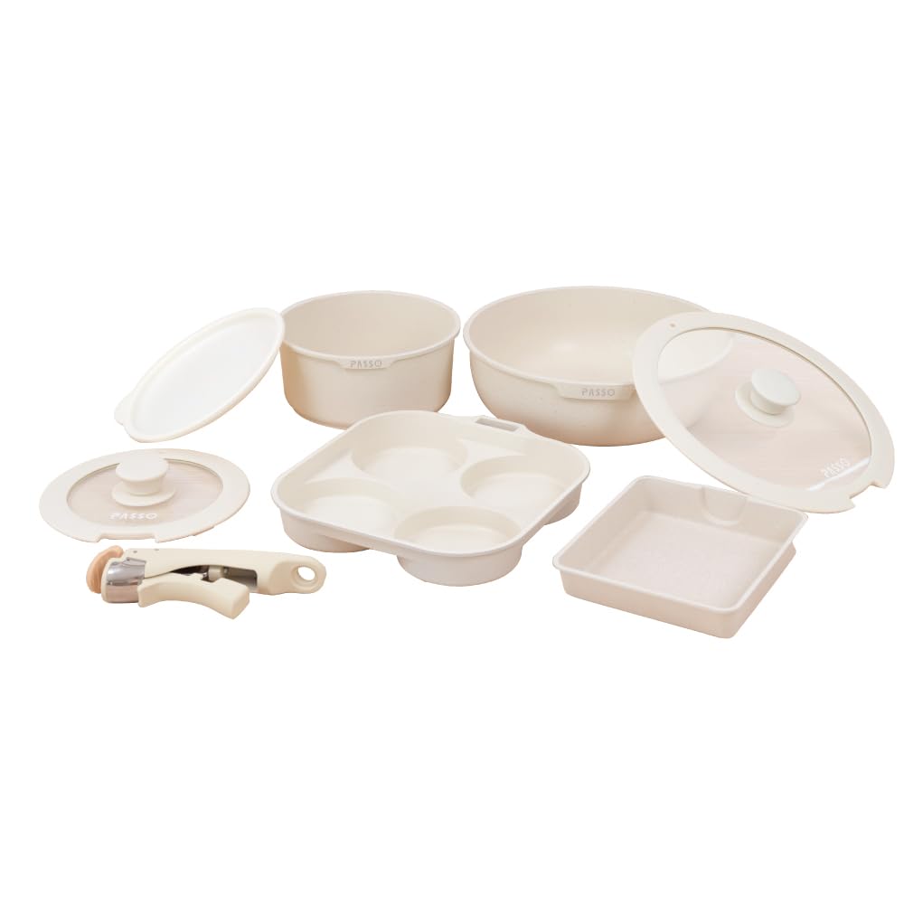 Amazon.co.jp: PASSO パッソ フライパン セット 8点 IH対応 ガス対応