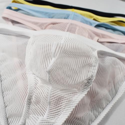 Men's Mesh Underwear Thin Bulge Pouch Low Rise Breathable Men's Bikini Briefs3