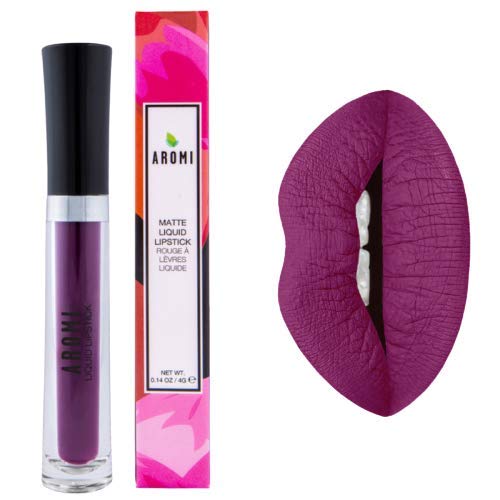 Aromi Liquid Lipstick - Violet, Plum Lipstick, Vegan, Cruelty-Free, Lightweight, Long-Lasting, Purple Lip Color (Vamptastic Plum) #TOP1