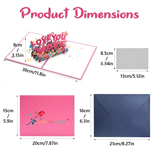 IOOYU Biglietto auguri Cartoline Pop-Up 3D fatto a...