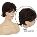 Sallcks Short Layered Wig for Women Brown Natural Fluffy Synthetic Hair Replacement Wig for Daily Party Halloween
