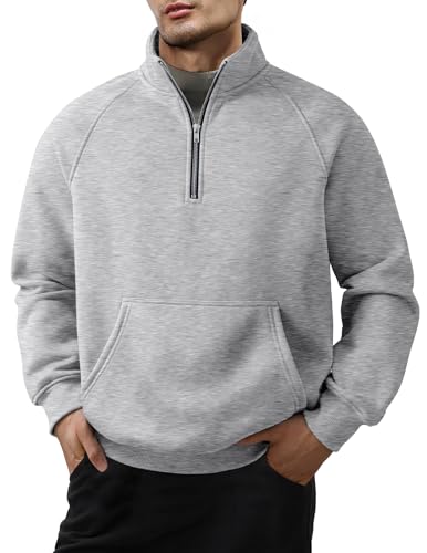 JMIERR Men's Fleece Quarter Zip Pullover Sweater