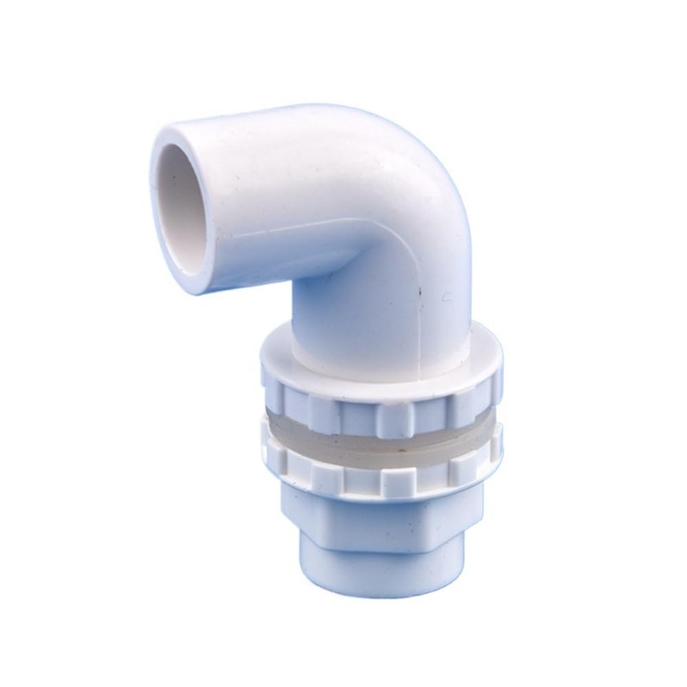 Pipe Drainage Joint 90 Degree Elbow White/Grey Drainage Connector PVC for Aquarium Drain, Overflow Water Supply Tube Parts 1pc(White,32mm)