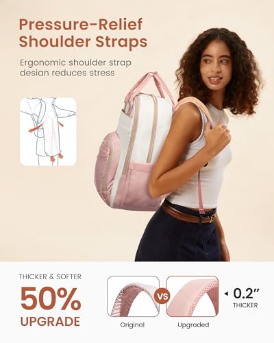 Image of LOVEVOOK Laptop Backpack for Women, Travel Backpacks Work Anti-Theft Bag, Backpack Purse, Conputer bags with USB, Waterproof