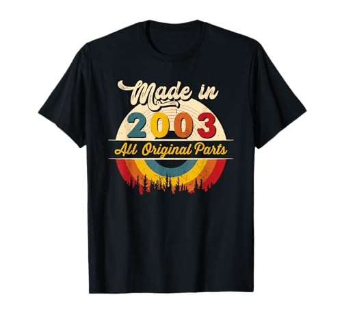 Hecho en 2003 18th Birthday Retro Vinilo record Vintage Camiseta