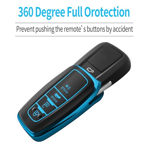 Funda para llave de Toyota accesorio protector de TPU azul compatible con Corolla y C-HR 4