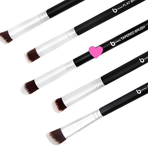 Kabuki Concealer Brush Under Eye - Beauty Junkees Mini Tapered Blending Makeup Brushes For Undereye Blender Buffer With Liquid Cream Powder Eyeshadow Cosmetics, Dense, Vegan Synthetic #TOP7