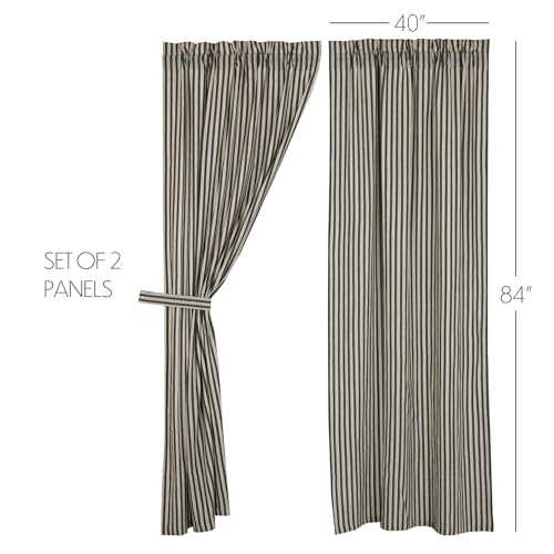 Vhcbrandsashmontgreytickingstripecountryfarmhousepanelcurtainset84x40 Urban Country Home Decor Vhc brands ashmont grey ticking stripe country farmhouse panel curtain set 84×40 urban country home decor
