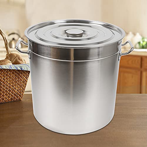 Gastronomie Kochtopf Suppentopf -70 Liter Edelstahl Kochtöpfe - Campingkochtopf Cooking Pot Edelstahl Topf Kochtopf,Nicht für Induktionskochfelder geeignet (70L)