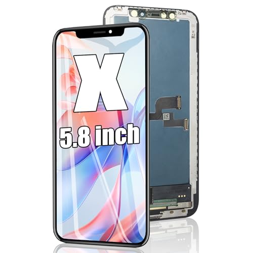 EFAITHFIX for iPhone X LCD Screen Replacement 5.8 Inch LCD Display 3D Touch LCD Screen Digitizer Full HD Frame Assembly Compatible with (Model A1865, A1901, A1902) with Waterproof Adhesive, No Tools