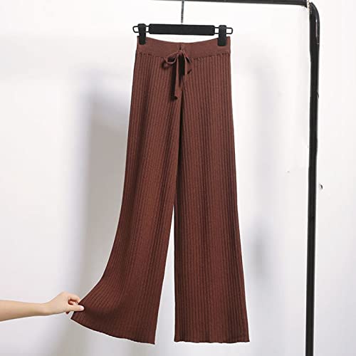 Pantalon droit pour femme tendance automne hiver en tricot chaud