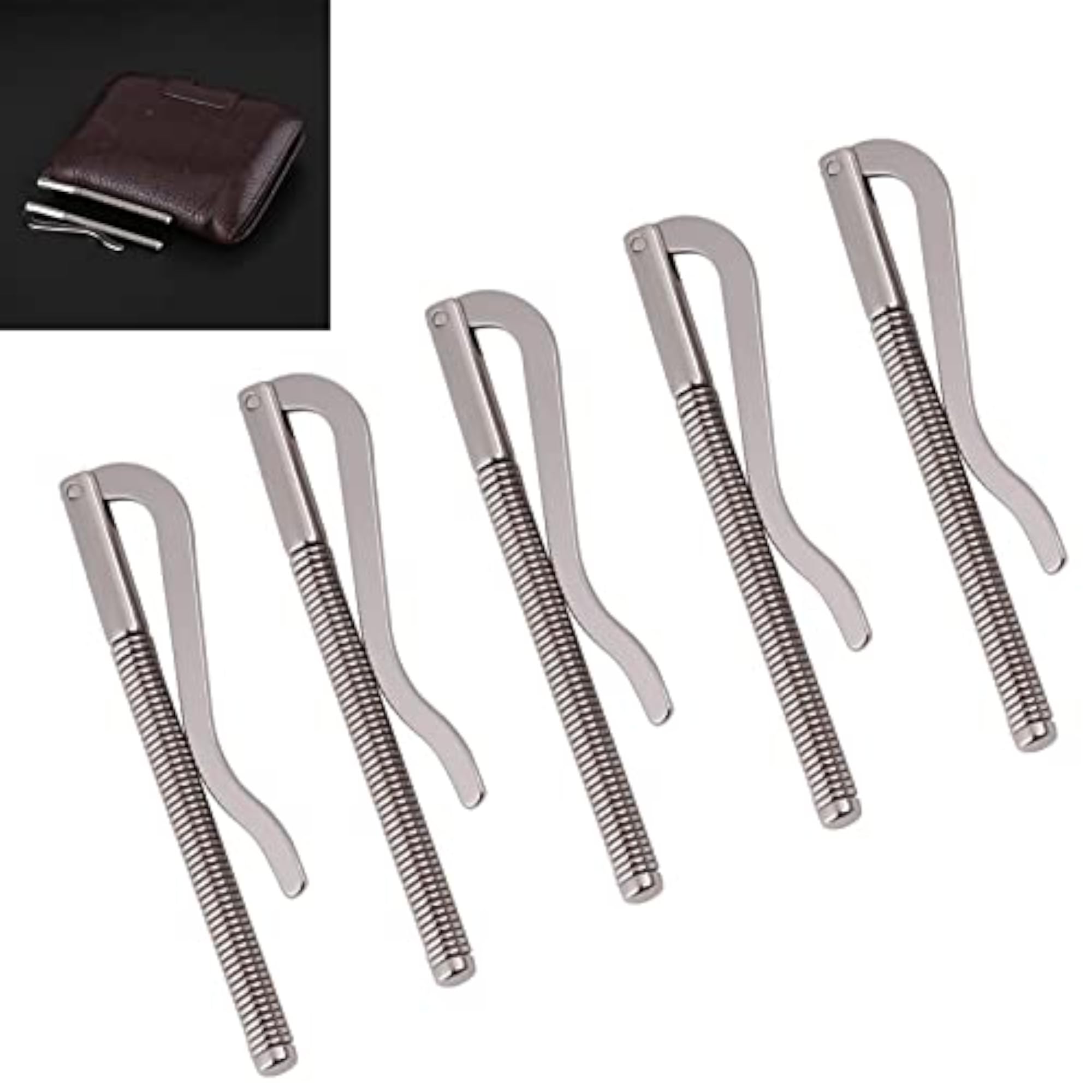 5PCS Money Clips, Metal Money Clips for Bifold Leather Wallet