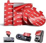 Double Sided Adhesive Pads for Dash Cam 4PCS, 2.83" Square & 2.2" Round Heat-Resistant Heavy Duty Mounting Tape Kit, Universal Car Windshield Sticker for GPS/DashCamera Suction Cup Mount